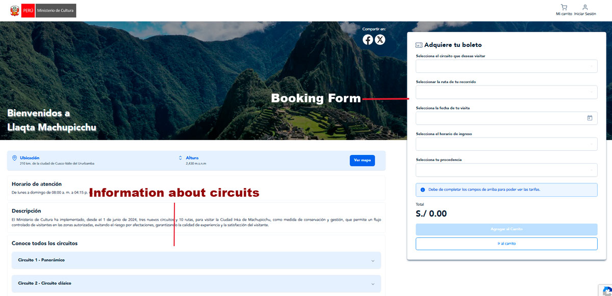 How to book the Machu Picchu ticket Boletocultura,pe