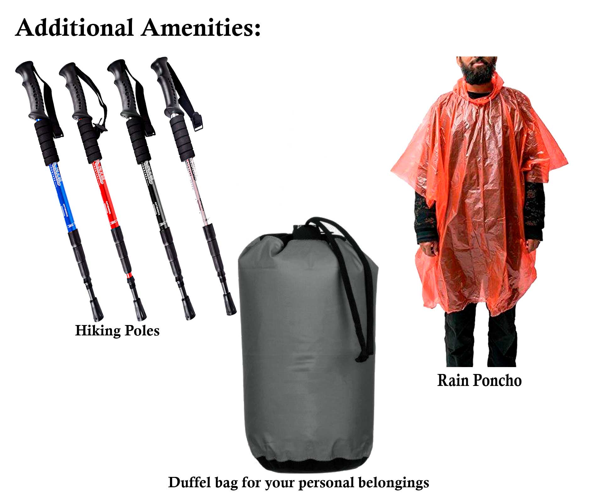 Machu Picchut additional hiking equipment