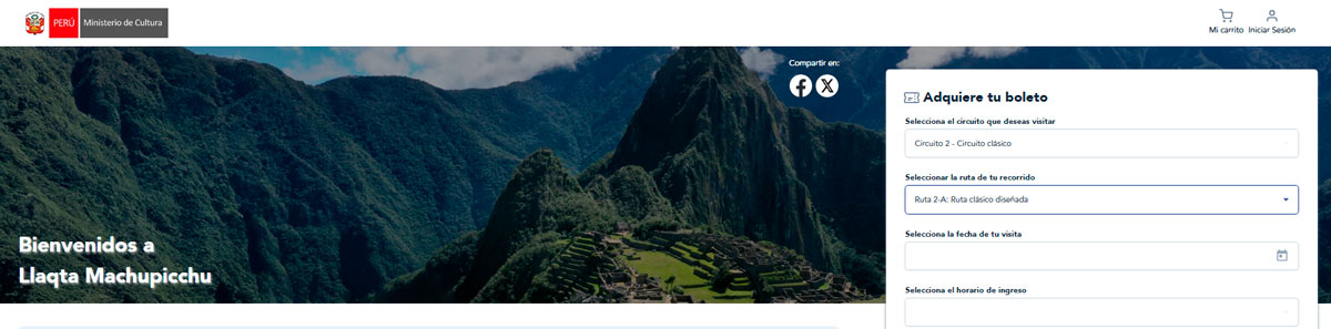 Tuboletocultura circuit 2 Machu Picchu route A